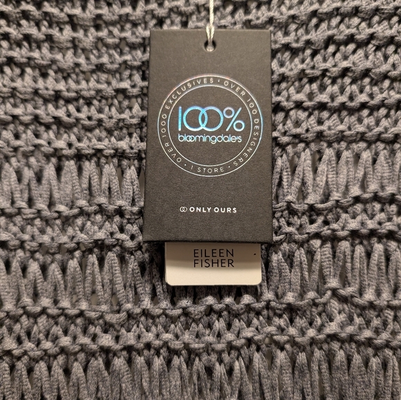 NWT. Eileen Fisher Textured Crochet Gray Sweater Size XL - Picture 5 of 8
